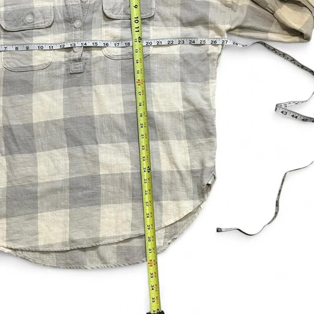 American Eagle Oversized Plaid Cotton Quarter Button Flannel Shirt Small